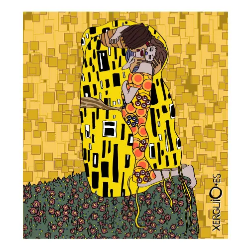 Versión del beso de Klimt